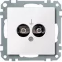 Merten 290425 Schuko Socket Outlet Insert, Polar White (RAL 9010), Flush-Mounted, 16 A, 250 V, IP20, Screw Terminals, System M