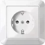 Merten MEG2301-1025 Schuko Socket Outlet, 16 A, Flush-Mounted, Polar White