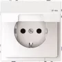 Merten SCHUKO Socket Outlet with Hinged Lid, IP44, Increased Touch Protection, Plug-in Terminals, Polar White MEG2314-6035
