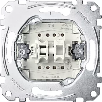 Merten System M Double Push-Button Insert 2 NO 10A 250V AC Flush-Mounted MEG3055-0000
