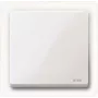 Merten System M Single Rocker Switch Cover, Polar White Glossy with Light Symbol 432019