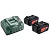 Metabo 18V LiHD 5.5Ah Battery & ASC 145 Air Cooled Charger Set (2x Batteries)