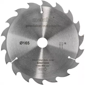 Metabo Classic Circular Saw Blade 165mm x 20mm Bore, 18 Teeth, ATB, Carbide-Tipped, for Wood