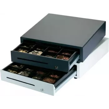Metapace K-1 Cash Drawer White (mpk1w-c) - 8 Coin & 8 Banknote Compartments, RJ11/RJ12, 24V, Key Lock