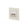 METZ CONNECT BTR E-DAT modul 8/8(8) UP Flush-Mounted CAT 6 Network Data Outlet, 2 x RJ45, Pearl White RAL 1013 1309121001-E