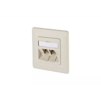 METZ CONNECT BTR E-DAT modul 8/8(8) UP Flush-Mounted CAT 6 Network Data Outlet, 2 x RJ45, Pearl White RAL 1013 1309121001-E