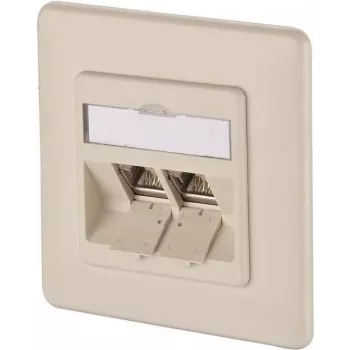 METZ CONNECT BTR E-DAT modul 8/8(8) UP Flush-Mounted CAT 6 Network Data Outlet, 2 x RJ45, Pearl White RAL 1013 1309121001-E