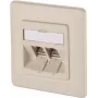 METZ CONNECT BTR E-DAT modul 8/8(8) UP Flush-Mounted CAT 6 Network Data Outlet, 2 x RJ45, Pearl White RAL 1013 1309121001-E