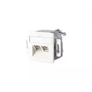 METZ CONNECT BTR IT CONNECT E-DAT 8/8(8) Ek Flush-Mounted Data Outlet, 2 x RJ-45, CAT 6, Shielded, Pure White RAL 9010 1307444002-I