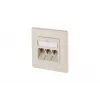 METZ CONNECT BTR IT CONNECT E-DAT modul 3x8(8) UP - Flush-Mounted Network Outlet, 3-Port RJ45, CAT 6, Shielded, Pearl White (RAL 1013) 1309131001-E