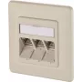 METZ CONNECT BTR IT CONNECT E-DAT modul 3x8(8) UP - Flush-Mounted Network Outlet, 3-Port RJ45, CAT 6, Shielded, Pearl White (RAL 1013) 1309131001-E