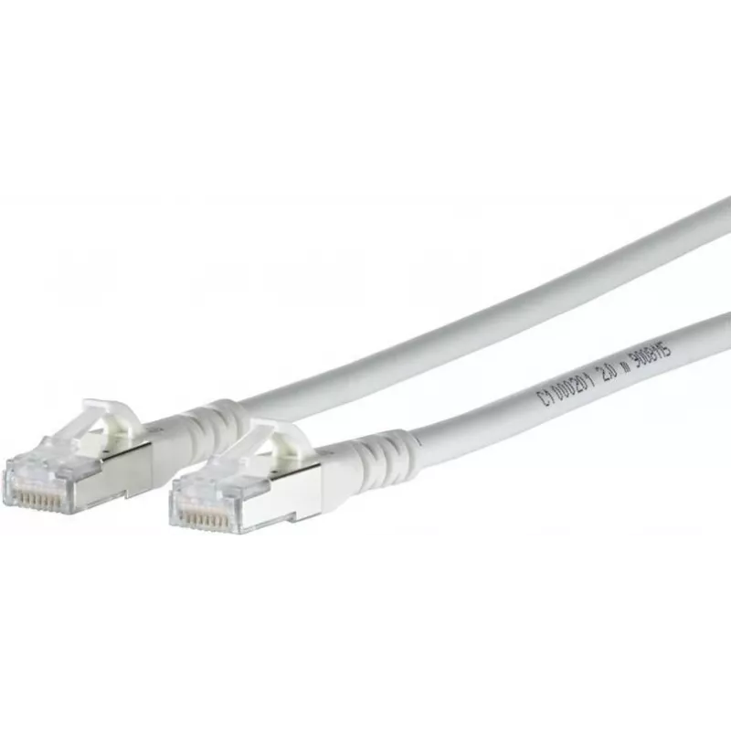 METZ CONNECT Cat.6A S/FTP Patch Cable RJ45 to RJ45, 10GBase-T, 0.5m, Grey, LSZH, Gold Contacts 1308455088-E