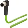 METZ CONNECT M12 Angled to Open End Network Cable, 10m, SF/FTP, CAT 5e, Halogen-Free, Green