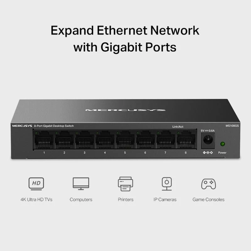 MEU Mercusys MS108G 8-Port Gigabit Desktop Switch