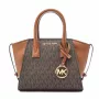 Michael Kor Jet Set Charm Oval Crossbody Bag Brown Signature Coated Canvas