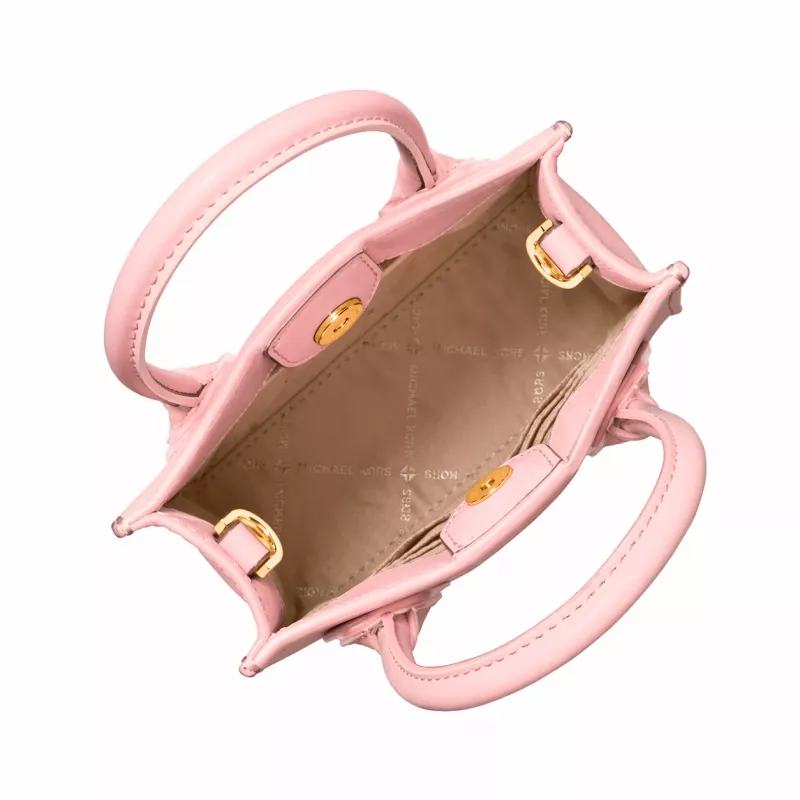 Michael Kore Women's Ginny Crossbody Bag in Saffiano Leather, Powder Blush, 15x17x6 cm