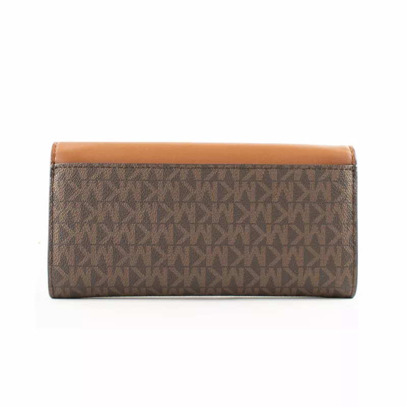 Michael Kors Jet Set Travel Brown Signature Coated Canvas Briefcase Crossbody Bag 35F3GTVE7BBRO