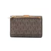 MICHAEL KORS Jet Set Travel Card Case Brown Signature PVC