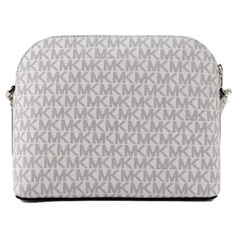 Michael Kors Jet Set Travel Crossbody Bag Vanilla Signature Coated Canvas Gold-Tone Hardware 35F1GTVC6B