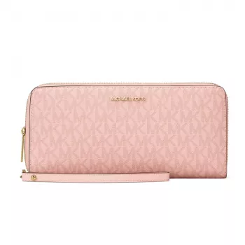 MICHAEL KORS Jet Set Travel Powder Blush Saffiano Leather Wristlet 35R4GTVT3VPOW