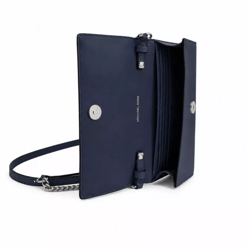 MICHAEL KORS Jet Set Travel Saffiano Leather Crossbody Bag Navy