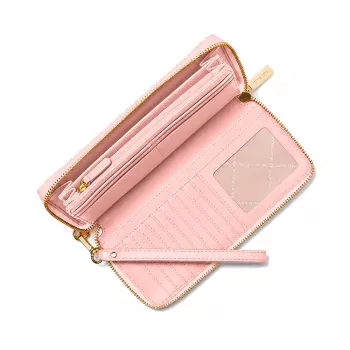 MICHAEL KORS Jet Set Travel Saffiano Leather Flat Multifunction Pouch Powder Blush 35S6GTVE9LPOW