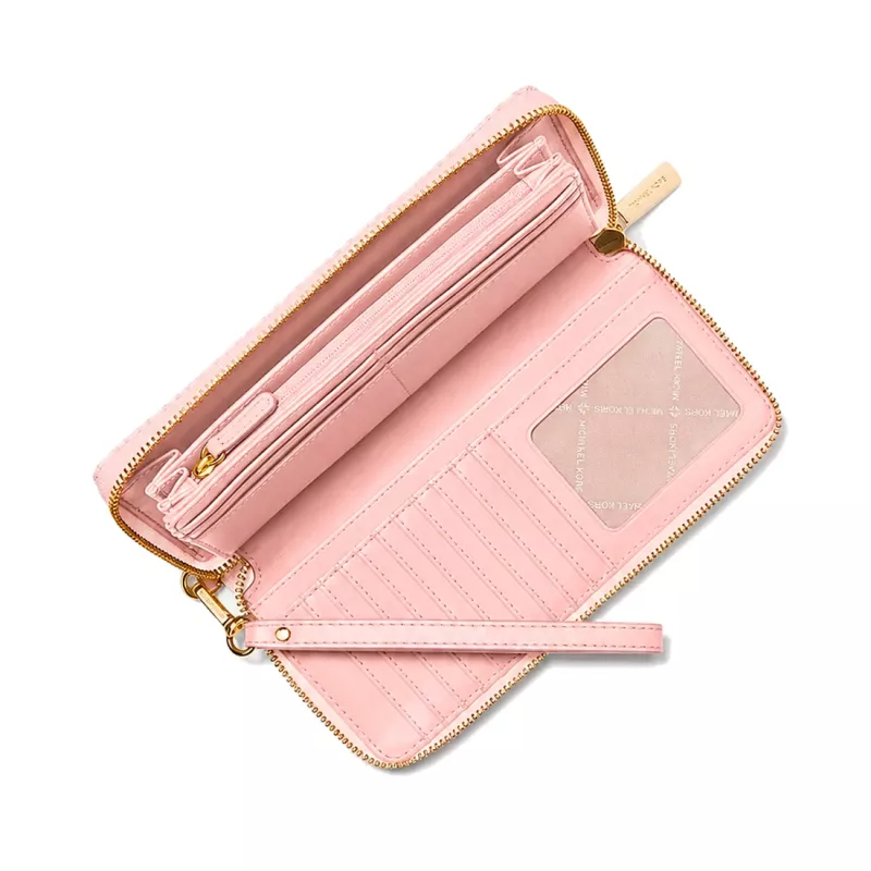 MICHAEL KORS Jet Set Travel Saffiano Leather Flat Multifunction Pouch Powder Blush 35S6GTVE9LPOW