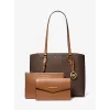 Michael Kors Jet Set Travel Saffiano Leather Tote Bag - Women's Brown Tote with Gold-Tone Hardware (42x28x10 cm)