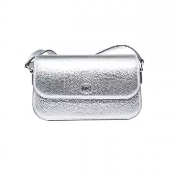Michael Kors Jet Set Travel Small Crossbody Bag Signature Coated Canvas 21x12x5 cm Silver-Tone Hardware