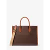 MICHAEL KORS Jet Set Travel Tote Bag Brown Signature Coated Canvas 35R5G7ZT2BBRO