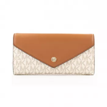 Michael Kors Jet Set Travel Vanilla Signature Coated Canvas Crossbody Bag 35F3GTVE7BVAN