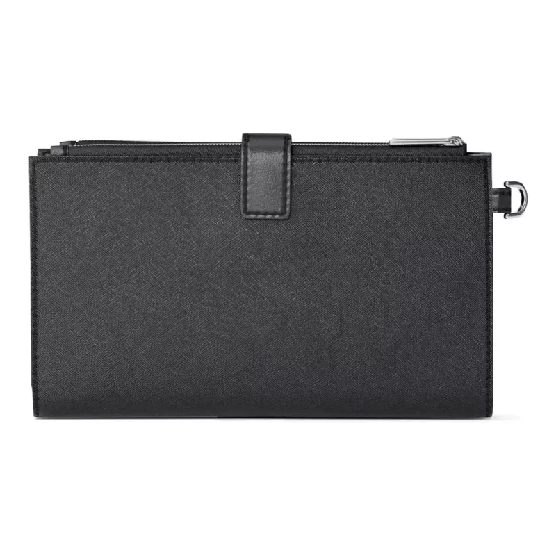 Michael Kors Jet Set Travel Women's Saffiano Leather Phone Case Wallet Wristlet, Black, Gold-Tone Hardware