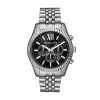 Michael Kors Lexington Men's Quartz Chronograph Watch MK8602, 45mm, Blue Dial, Stainless Steel Bracelet