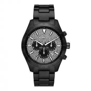 Michael Kors Lexington Men's Quartz Chronograph Watch MK8899 46mm Blue Dial Silver Stainless Steel