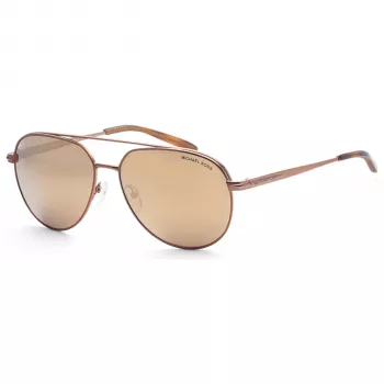 Michael Kors Men's MK1142-18927P Aviator Sunglasses - Gunmetal Frame, Grey Polarized Lenses, 60/15/145 mm