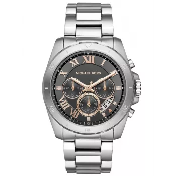 MICHAEL KORS Men's MK8609 Analog Quartz Chronograph Watch, 50mm Blue Dial & Steel Bracelet