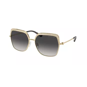 Michael Kors MK1141-10188G Women's Sunglasses - Black Acetate Frame, Grey Gradient Lens, 57mm