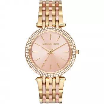 Michael Kors MK3507 Women's Rose Gold-Tone Stainless Steel Watch with Crystal Accents