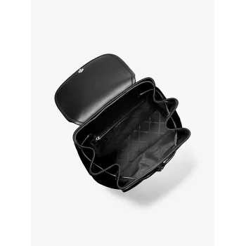Michael Kors Unisex Backpack 30S4SRKB7CBLA – Black Pebbled Leather, Top Zip, 34x35x14 cm