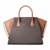 Michael Kors Vivianne Shoulder Bag Brown Multi Signature Logo-Print Coated Canvas