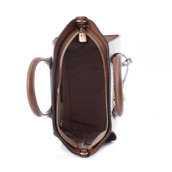 Michael Kors Voyager Crossbody Bag Vanilla Signature Coated Canvas