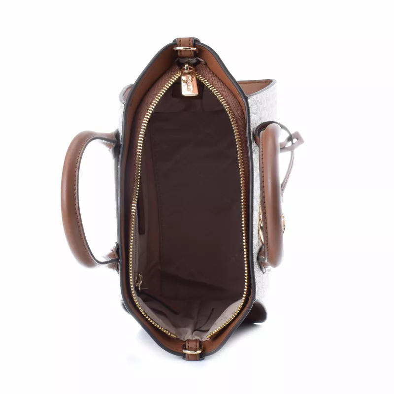 Michael Kors Voyager Crossbody Bag Vanilla Signature Coated Canvas
