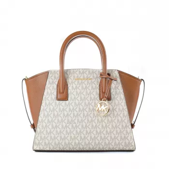 Michael Kors Voyager Crossbody Bag Vanilla Signature Coated Canvas