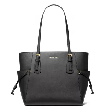 Michael Kors Voyager Women's Black Crossgrain Leather Tote Bag 31x28x15 cm