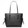 Michael Kors Voyager Women's Black Crossgrain Leather Tote Bag 31x28x15 cm