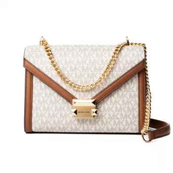 MICHAEL KORS Women's Gwen Crossbody Bag 35S5GWHL8BVAN in Vanilla, 24x18x8 cm