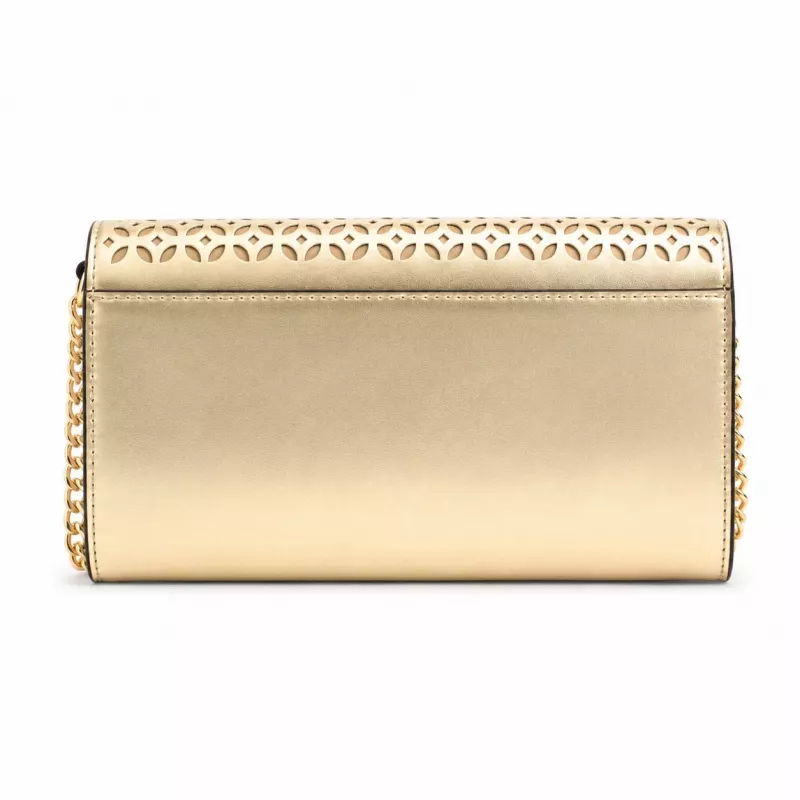 Michael Kors Women's Jet Set Charm Crossbody Bag Signature Logo Canvas Gold-Tone Hardware 22x15x4 cm