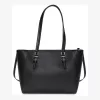 MICHAEL KORS Women's Jet Set Travel Large Saffiano Leather Tote Bag 35R3GCFT3TBLA Black