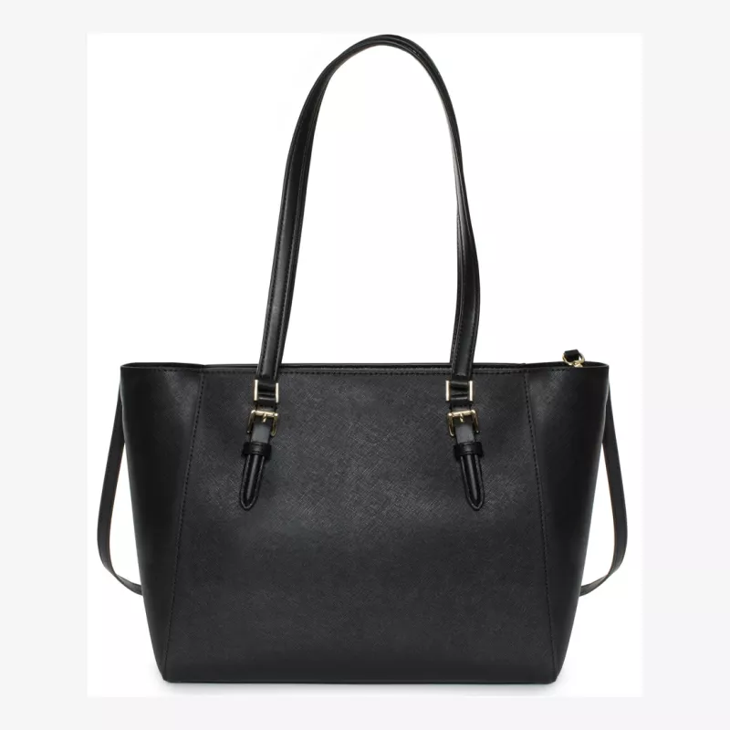 MICHAEL KORS Women's Jet Set Travel Large Saffiano Leather Tote Bag 35R3GCFT3TBLA Black