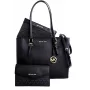MICHAEL KORS Women's Jet Set Travel Large Saffiano Leather Tote Bag 35R3GCFT3TBLA Black